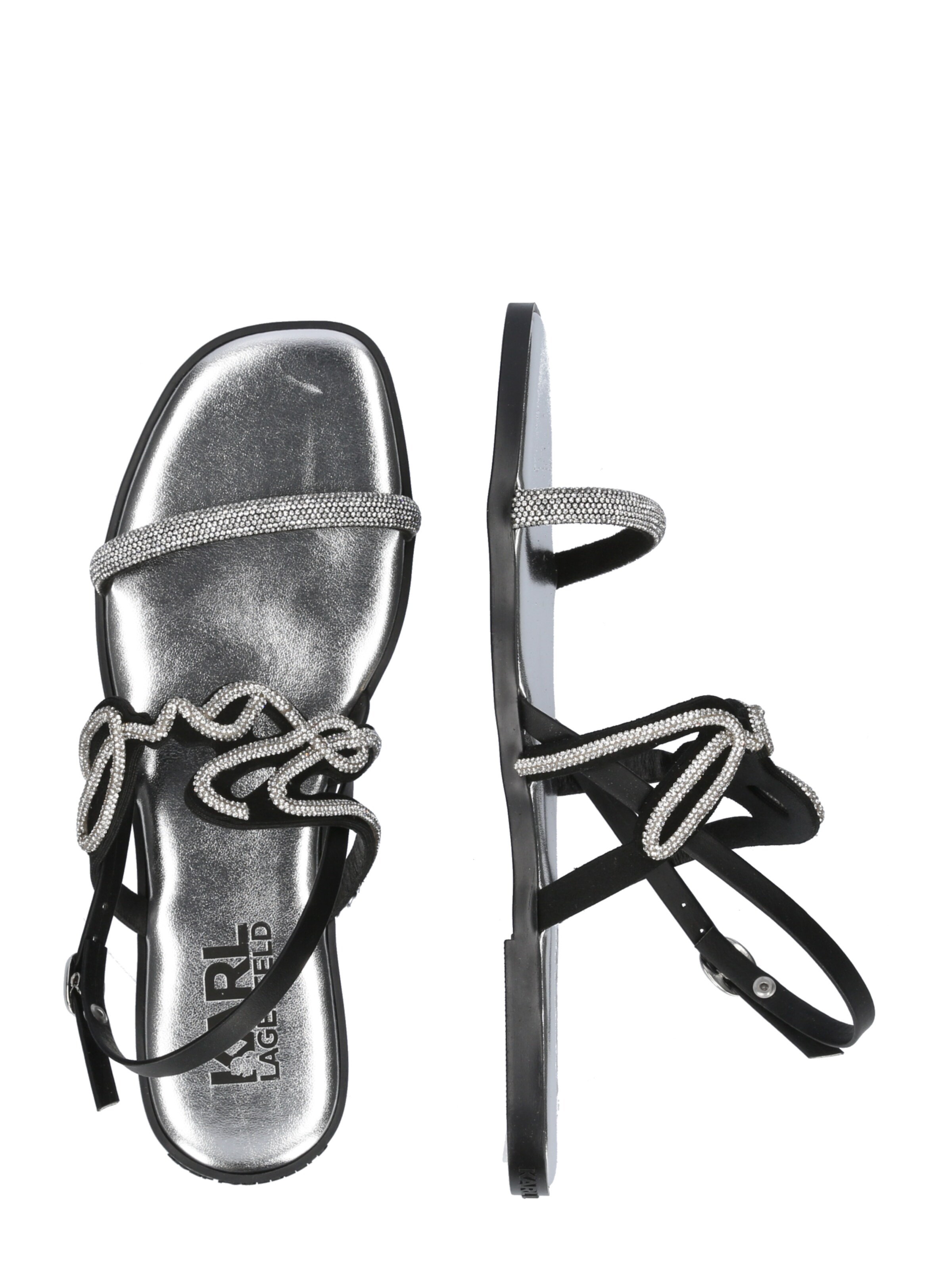 Karl Lagerfeld Σανδάλι με λουράκια σε ασημί