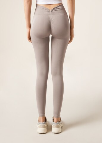 CALZEDONIA Skinny Leggings 'Double Scrunch' in Grey