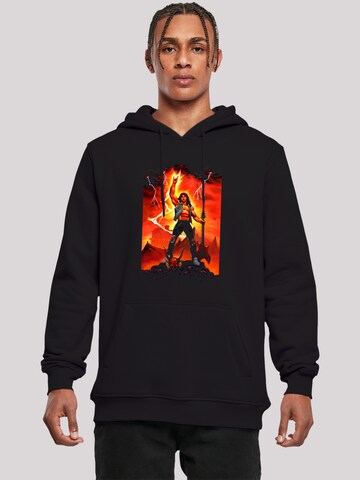 F4NT4STIC Sweatshirt 'Stranger Things Hell Guitar- DTG Netflix TV Series' in Black: front