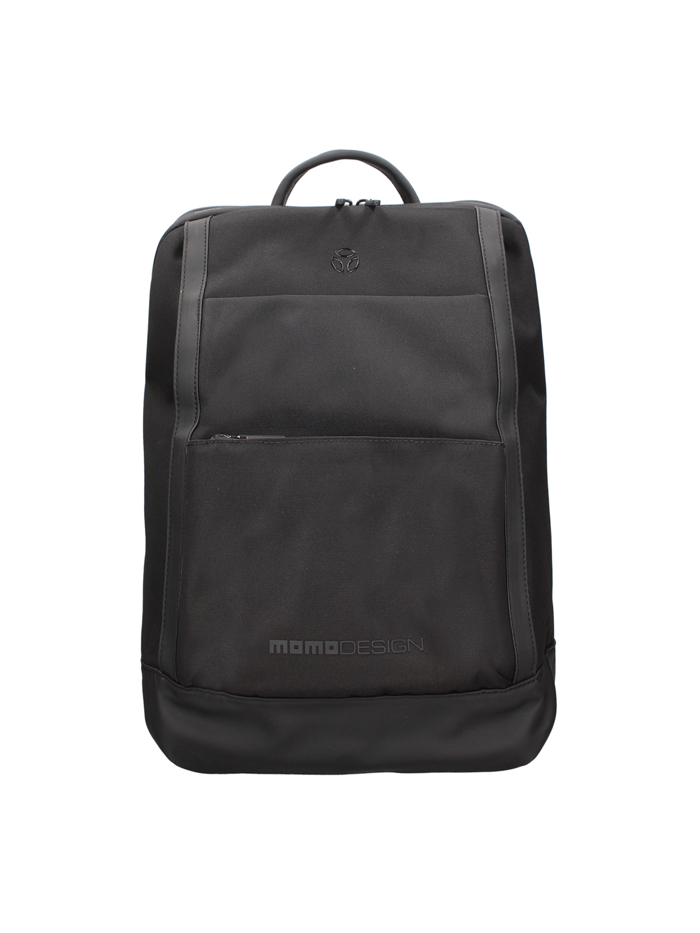 Zaino 'Zaino Uomo Momo Design Poliuretanico con Zip e Tasche Organizzate' di Momo Design in nero: frontale