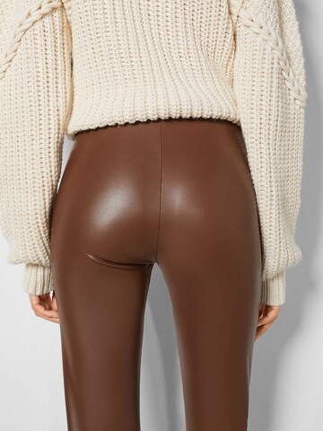 Bershka Skinny Leggings in Brown