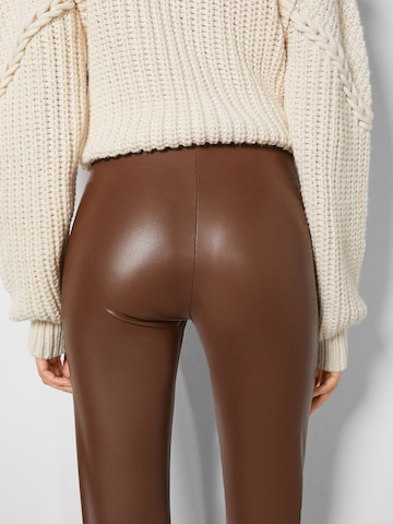 Bershka Skinny Leggings in Brown