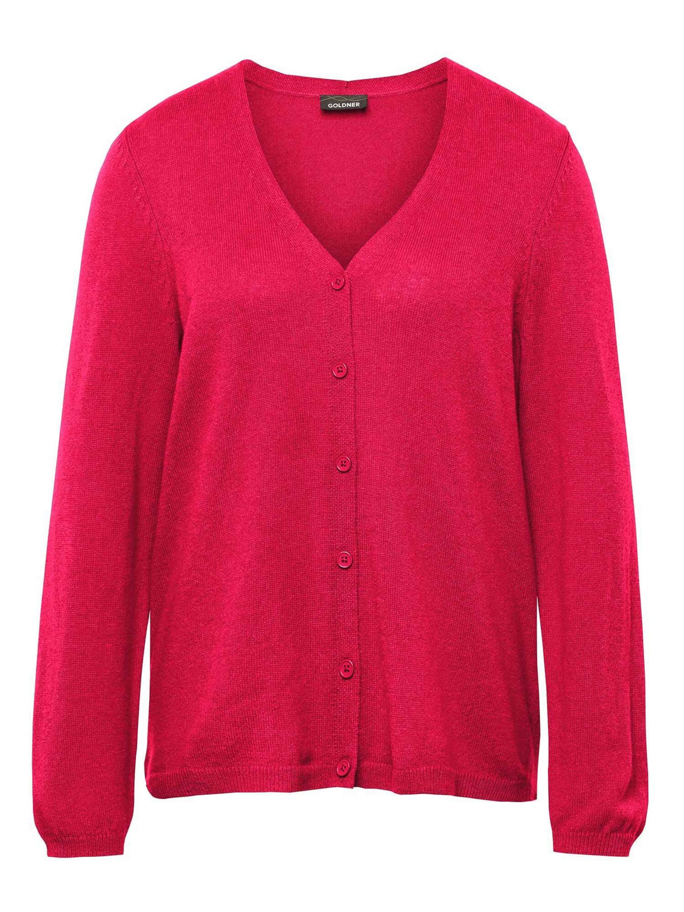 Goldner Strickjacke in Pink: Vorderseite