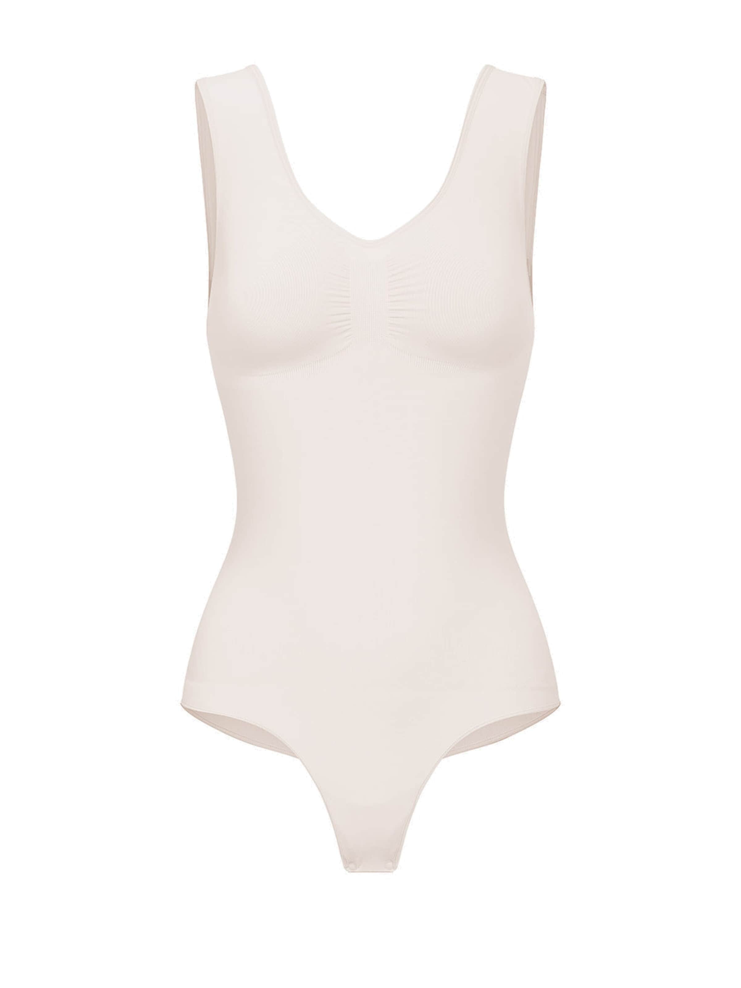 cfab (formerly creamy fabrics) Shapingbody 'Tank Bodysuit Sculpting Shapewear mit String'‌‌‌‌‌‌ in Beige: Vorderseite