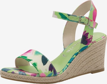 Sandales à lanières Tamaris en vert : devant