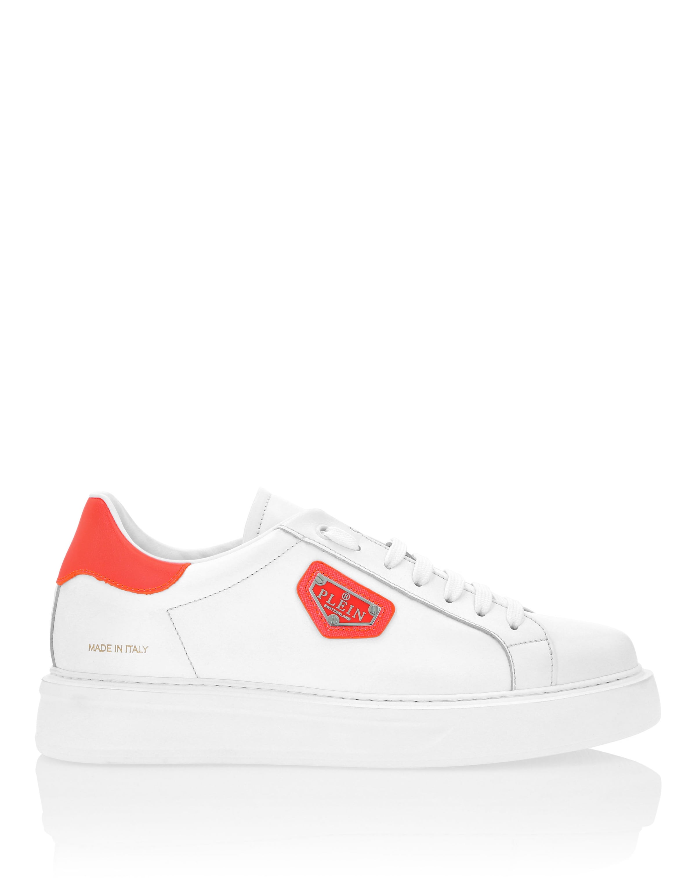 Philipp Plein - Sapatilhas baixas 'Titan Plein' em branco: frente