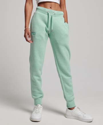 Superdry Tapered Workout Pants in Green: front