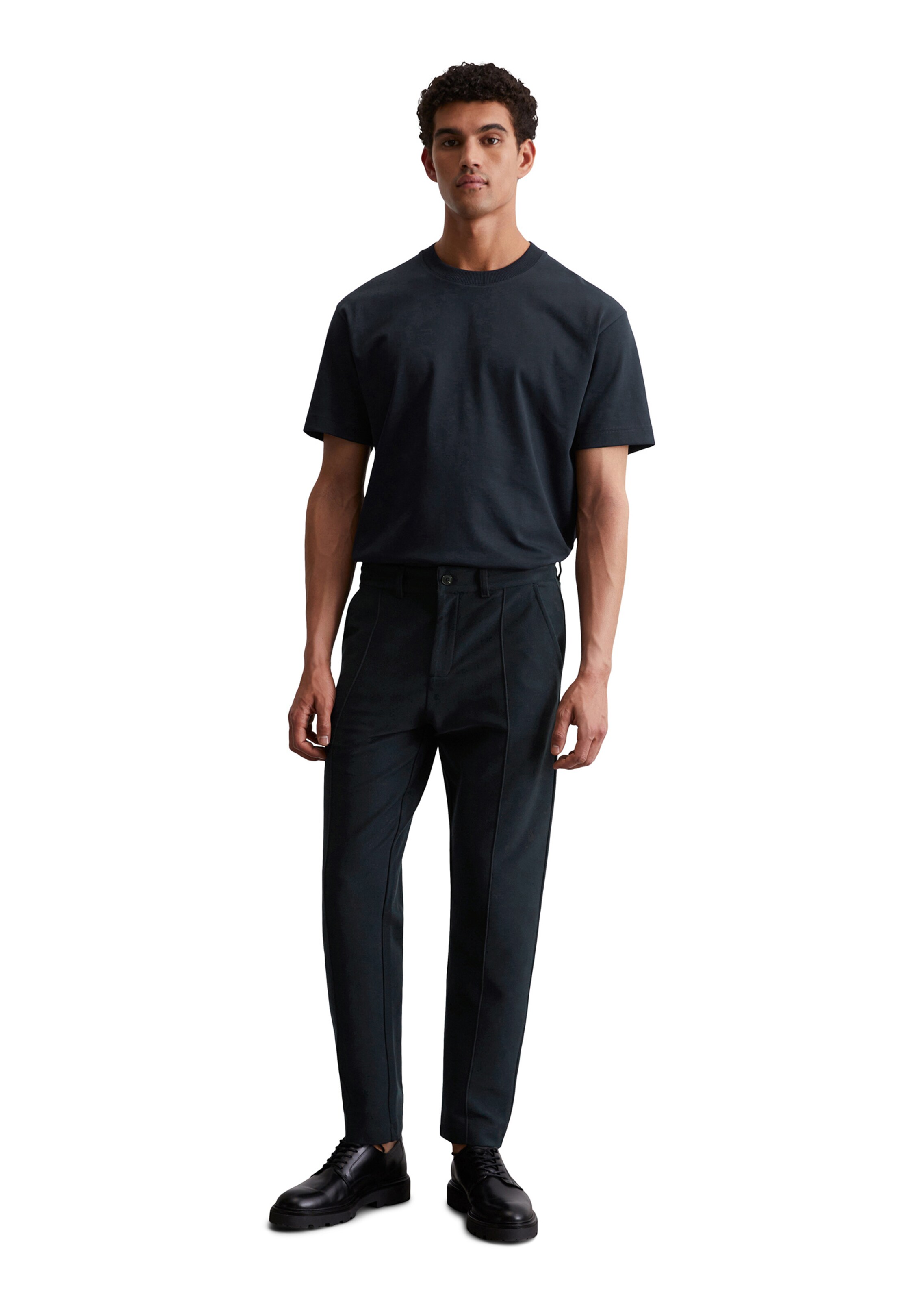 Marc O'Polo Regular Trousers with creases in Blue: front