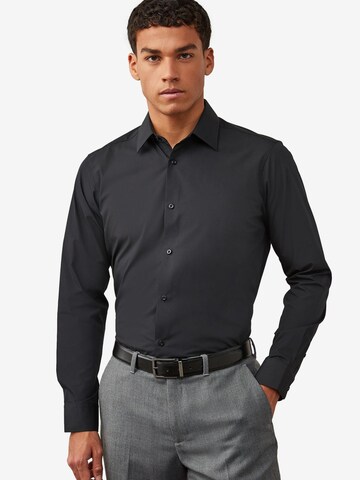 Next Slim Fit Hemd in Schwarz: Vorderseite