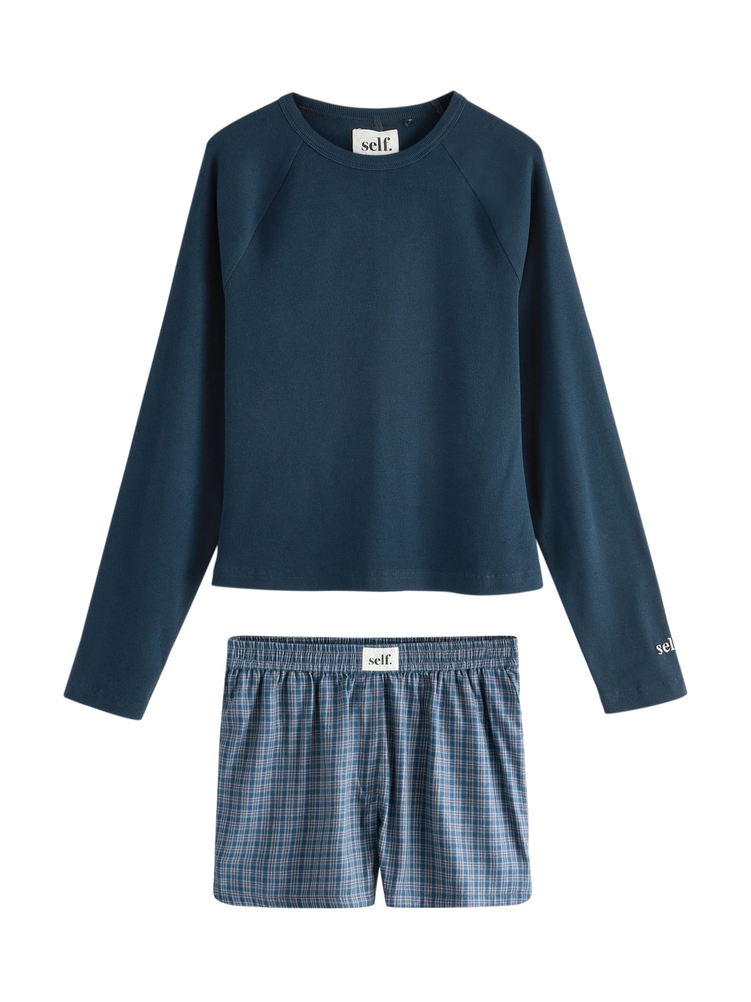 self. - Pijama en azul: frente