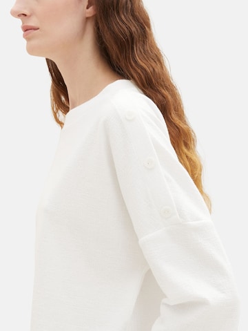 TOM TAILOR Sweatshirt in White