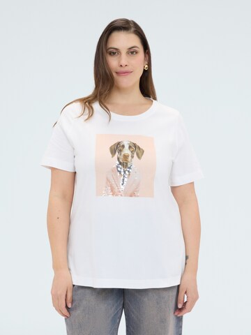 T-shirt Fiorella Rubino en blanc : devant