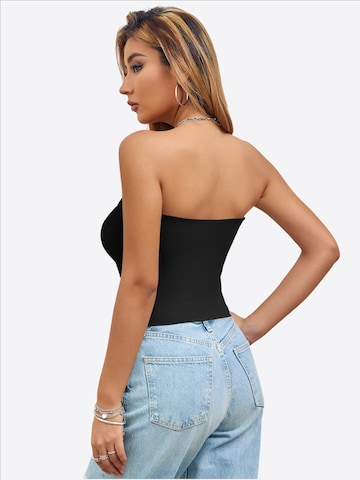 Imily Bela Τοπ σε μαύρο: πίσω