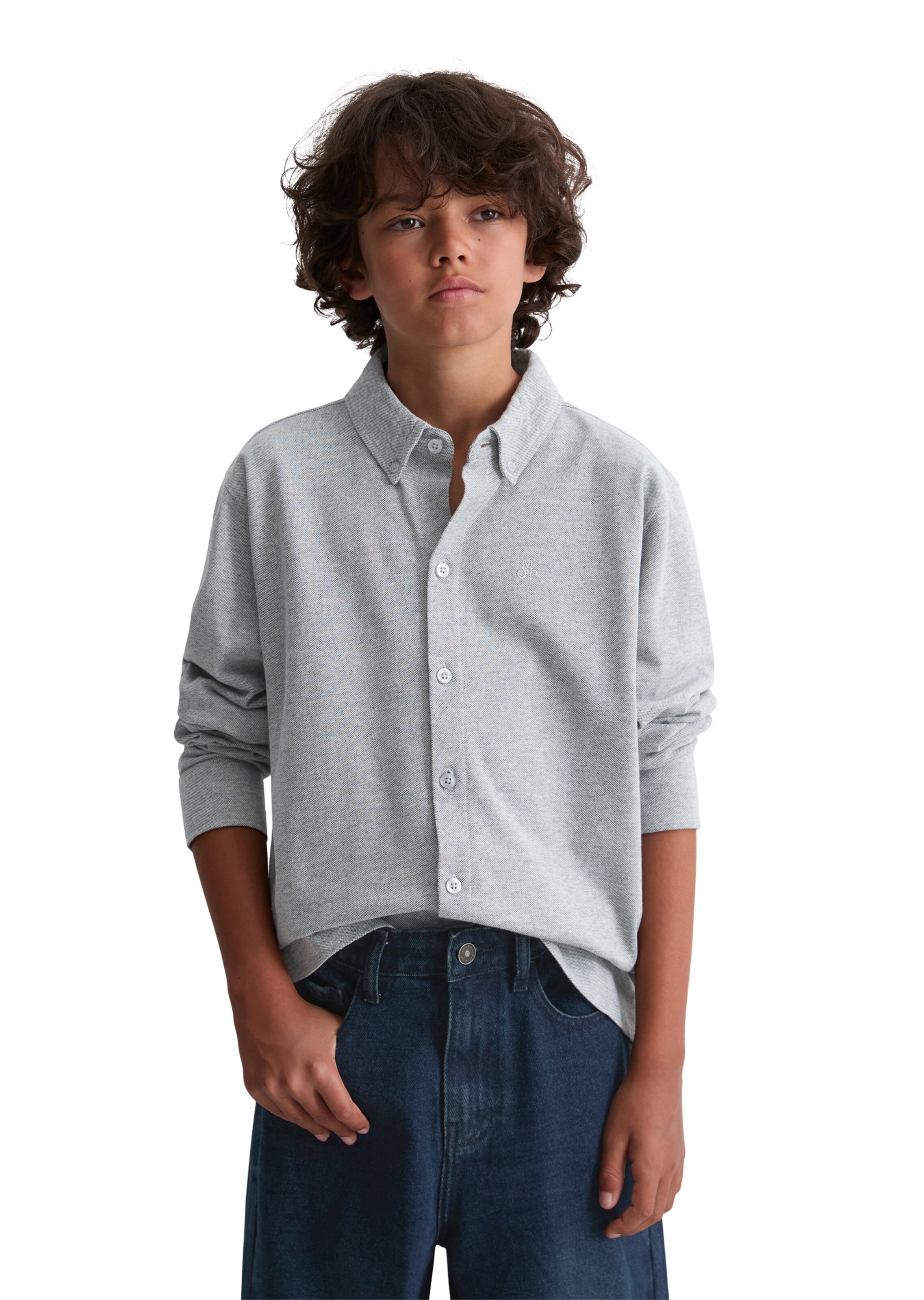 Marc O'Polo Regular Fit Hemd in Grau: Vorderseite