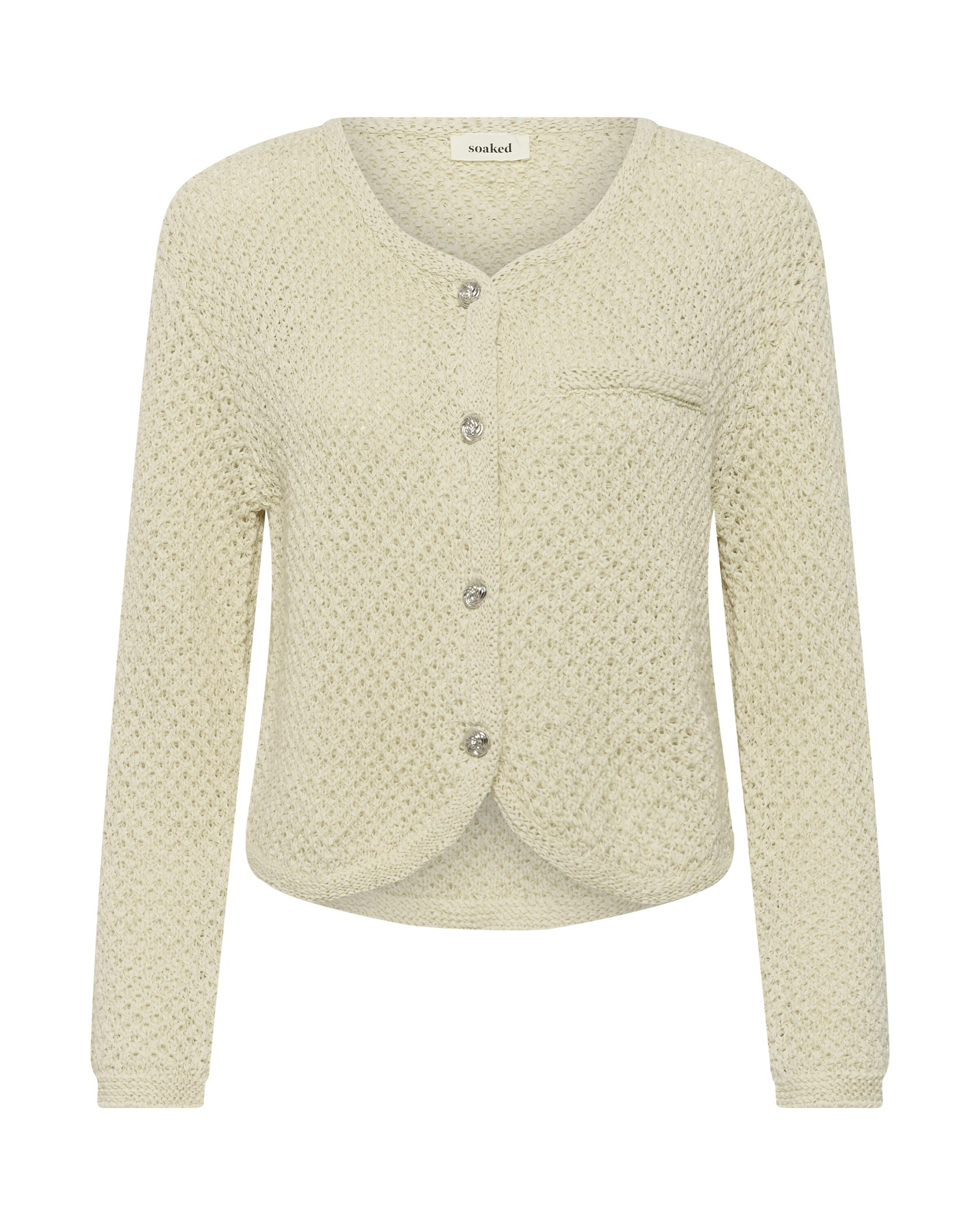 Cardigan 'SLDiaz' SOAKED IN LUXURY en blanc : devant