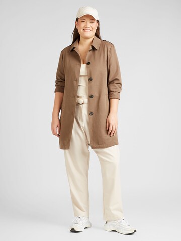 ONLY Carmakoma Between-Seasons Coat 'LINE' in Brown