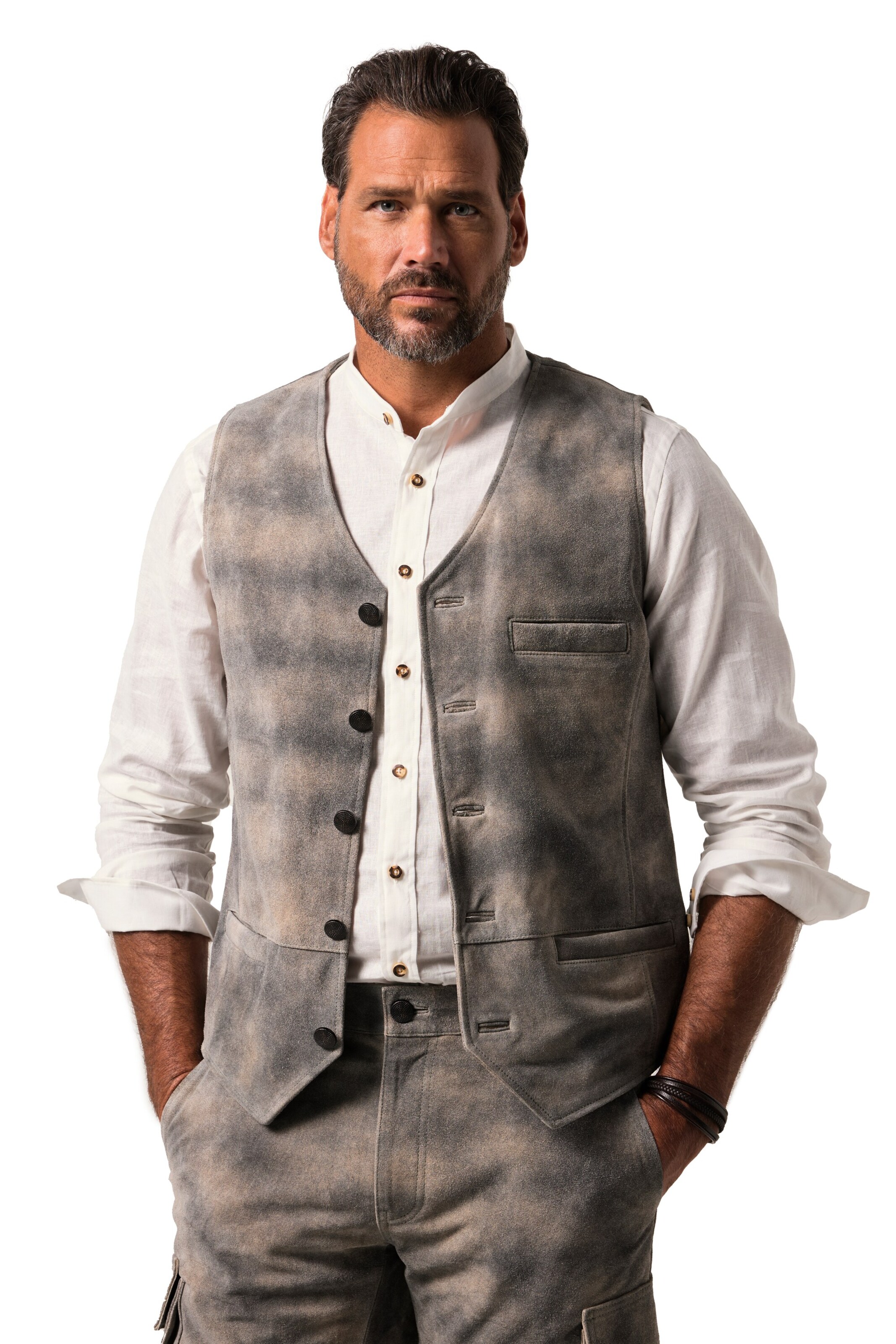 JP1880 Bodywarmer in Grijs: voorkant