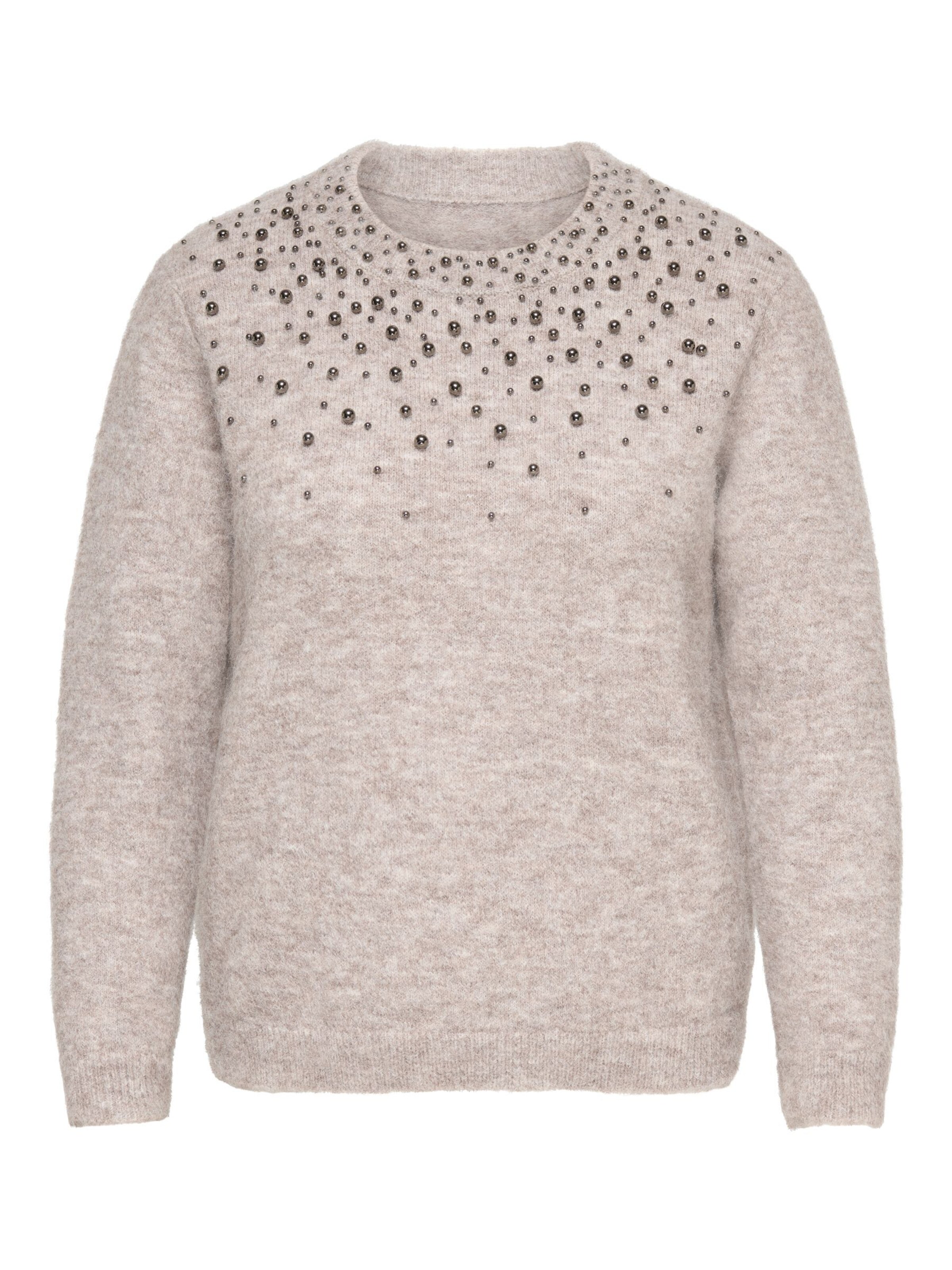 ONLY Carmakoma Trui 'MIGGIE' in Beige: voorkant