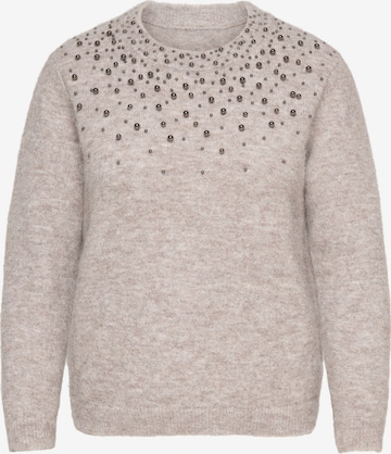 Pullover 'MIGGIE' di ONLY Carmakoma in beige: frontale