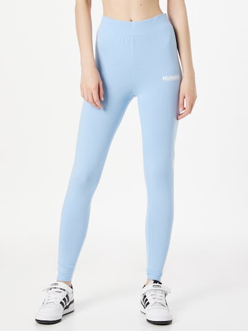 Hummel Skinny Workout Pants in Blue: front