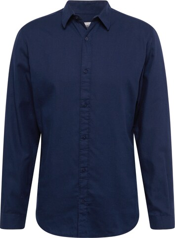 JACK & JONES Button Up Shirt 'Orion' in Blue: front