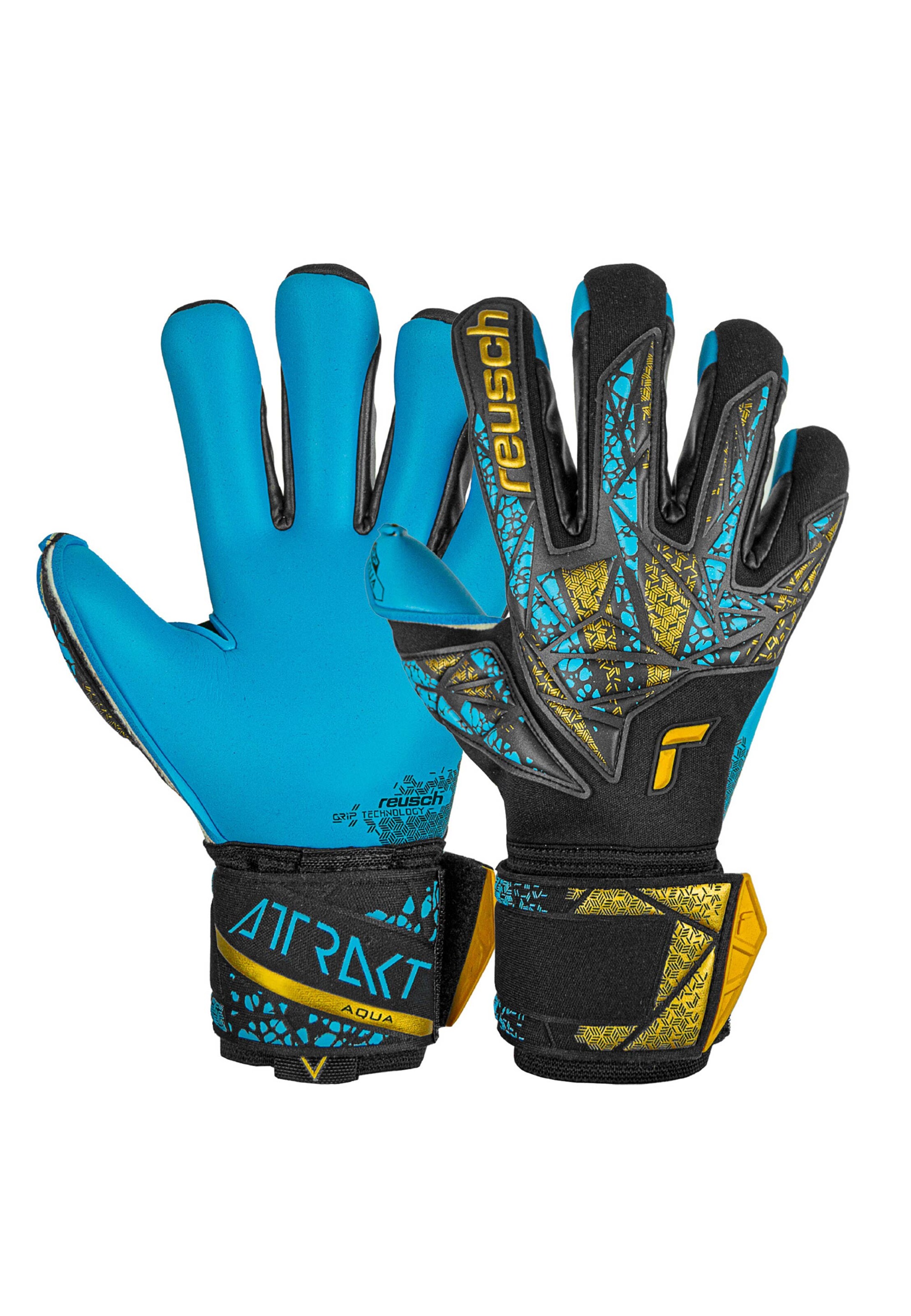 REUSCH Handschuh 'Attrakt Aqua Finger Support' in Blau: Vorderseite