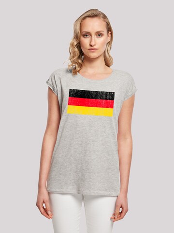 F4NT4STIC Shirt 'Germany Deutschland Flagge distressed' in Grijs: voorkant