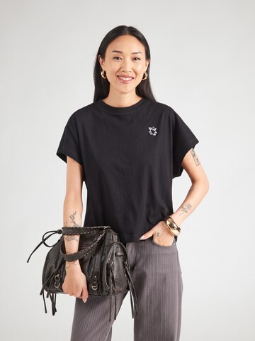 QS T-Shirt in Schwarz: Vorderseite
