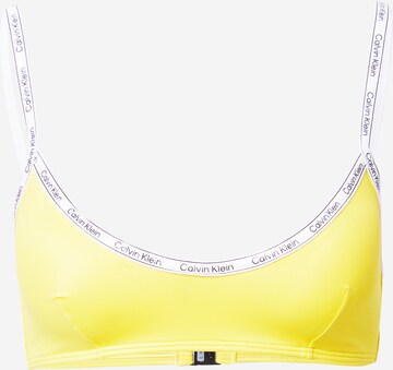 Bustier Hauts de bikini Calvin Klein Swimwear en jaune : devant