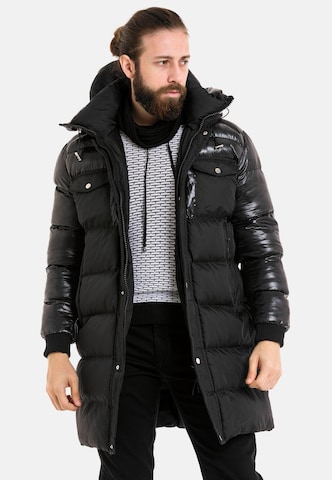 CIPO & BAXX Winter Coat in Black: front