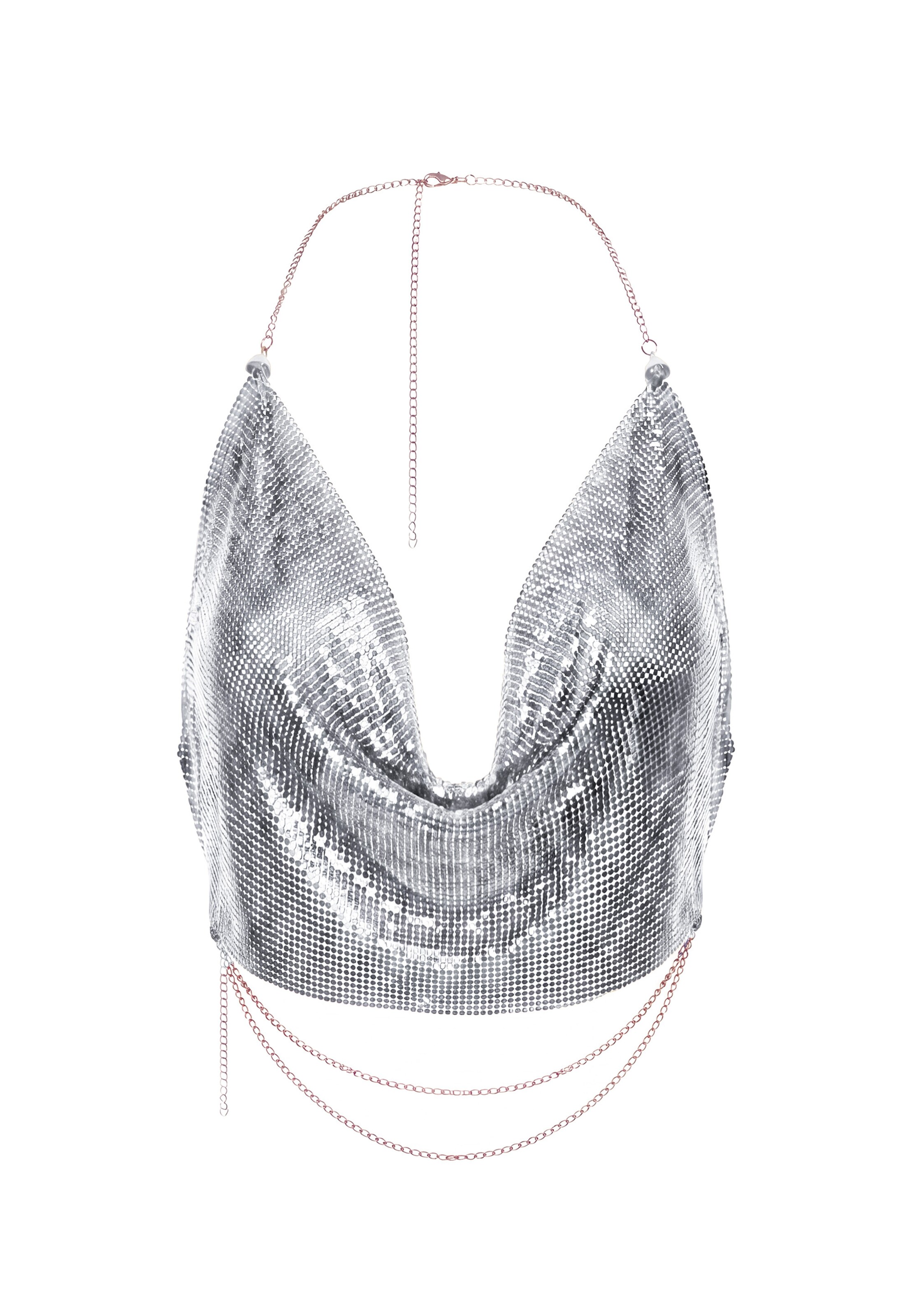 faina Top in Zilver: voorkant