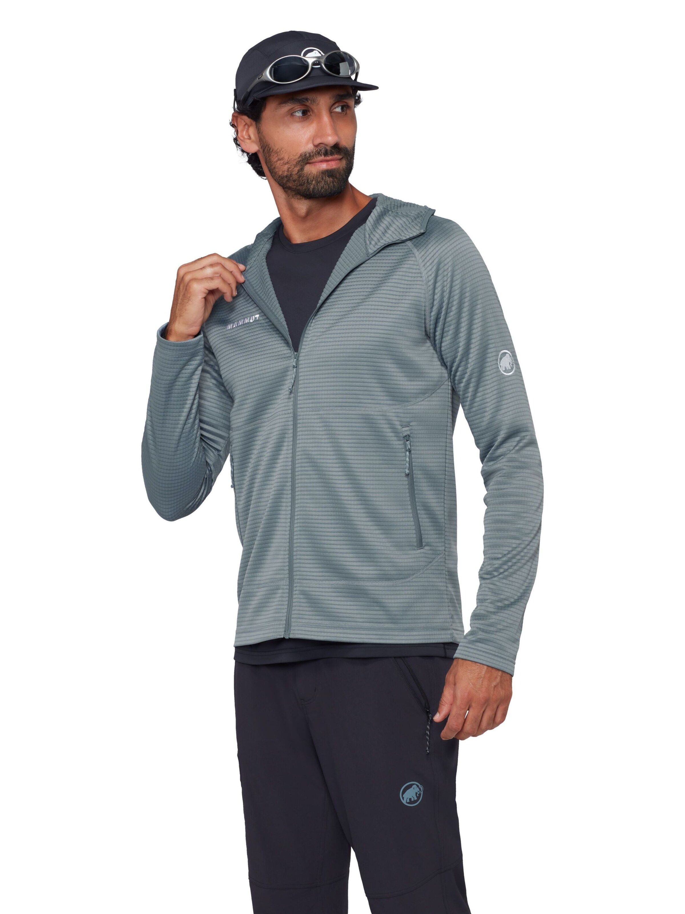 MAMMUT Athletic Fleece Jacket in Grey: front