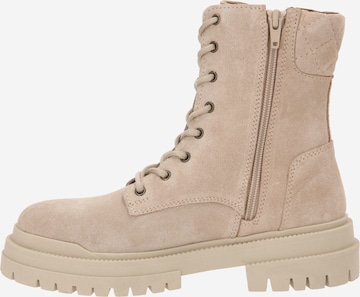 BULLBOXER Lace-Up Ankle Boots in Beige