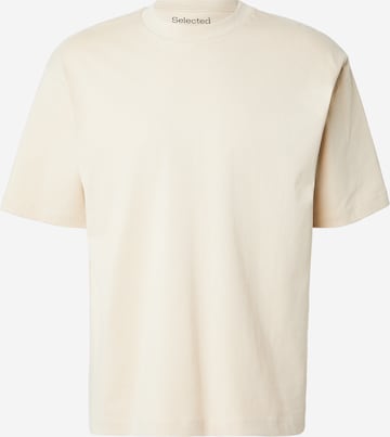 SELECTED - Camiseta 'SLHBOB' en beige: frente