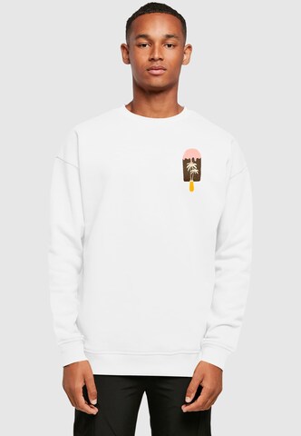 Sweat-shirt 'Summer - Icecream' Merchcode en blanc : devant