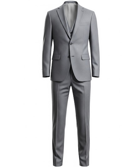 Keskin Collection Suit 'Designer Anzug 3 tlg Grau Schwarz Dunkelblau' in 46 in Light grey, Item view