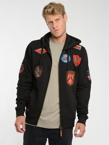 TOP GUN Sweatjacke 'TGD1707' in Schwarz: Vorderseite