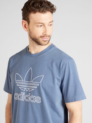 T-Shirt 'Adicolor Outline Trefoil' ADIDAS ORIGINALS en bleu