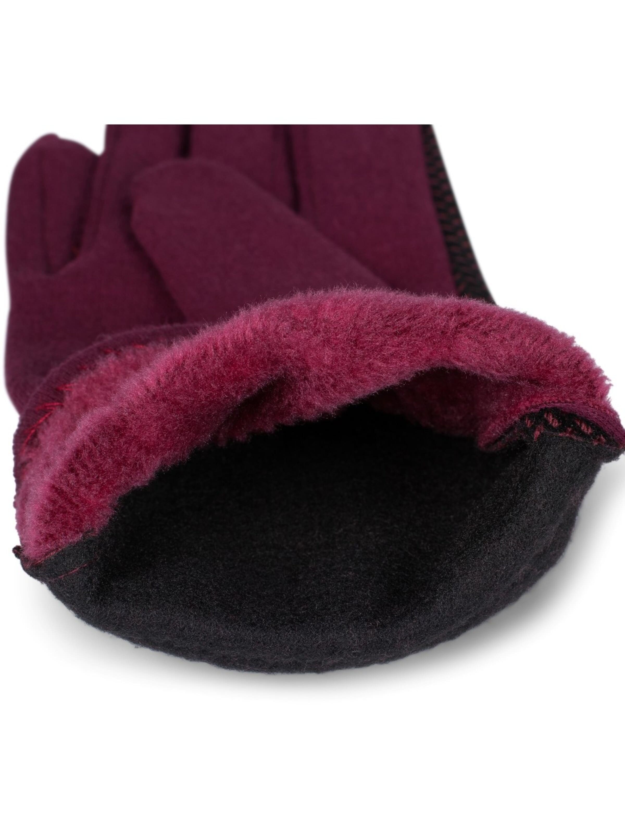 styleBREAKER Full finger gloves 'Touchscreen Handschuhe mit weichem Riffel Muster' in Red