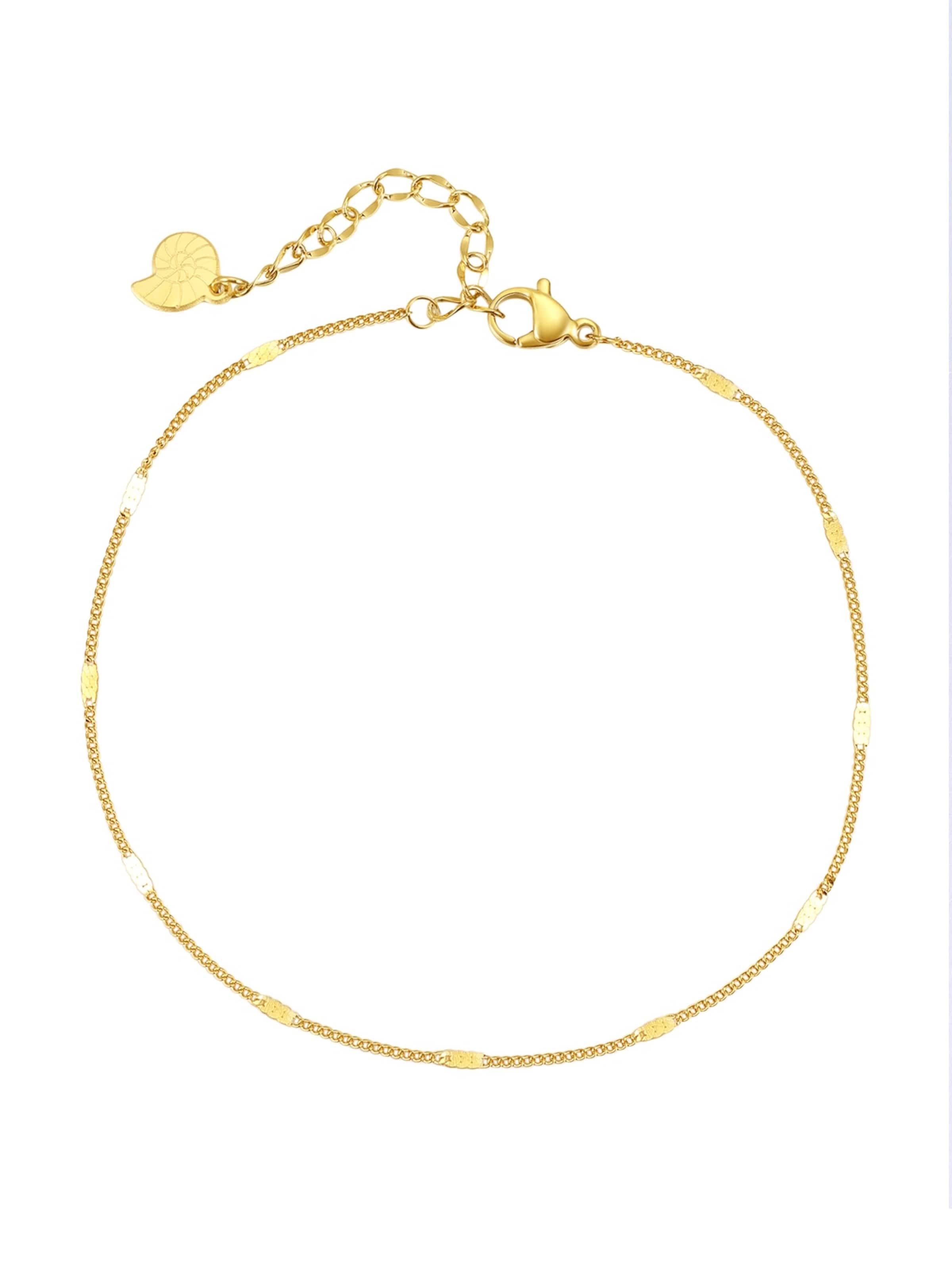 Hey Happiness Voetsieraden 'Flat Links' in Goud: voorkant