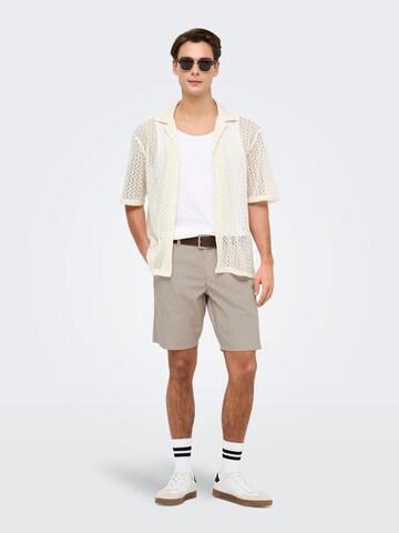 Only & Sons Comfort fit Button Up Shirt 'ONSNovak' in White