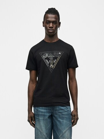 T-Shirt GUESS en noir : devant
