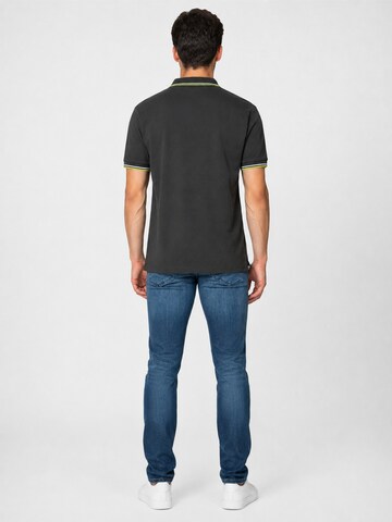 Boxeur des Rues Shirt 'Herren Poloshirt Boxeur des Rues aus Piqué-Baumwolle, Anthrazit, Limettengrüne Akzente' in Grijs