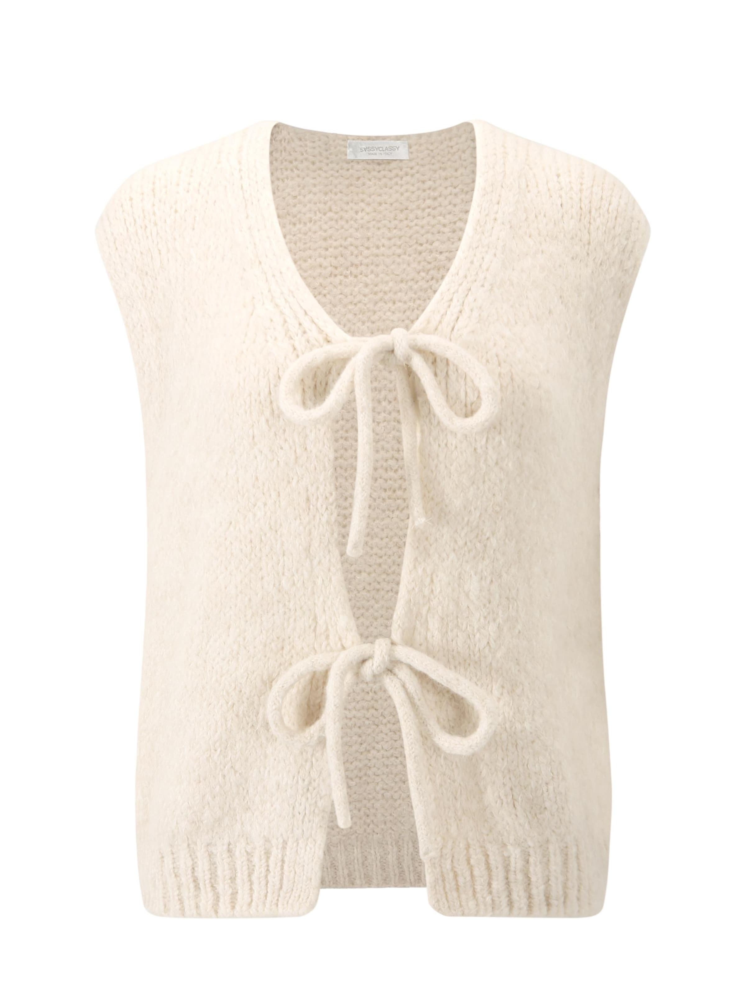 SASSYCLASSY Strickweste‌‌‌‌‌‌ in Weiß: Vorderseite