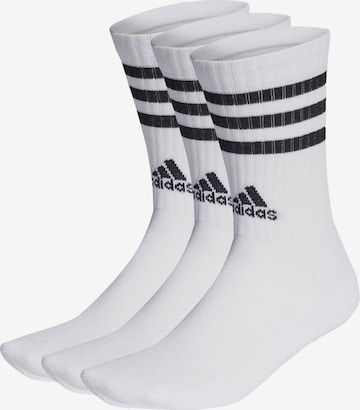 ADIDAS PERFORMANCESportske čarape '3-Stripes Cushioned Crew 3 Pairs' - bijela boja: prednji dio