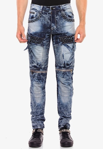 CIPO & BAXX Regular Cargo Jeans 'Sunburst' in Blue: front