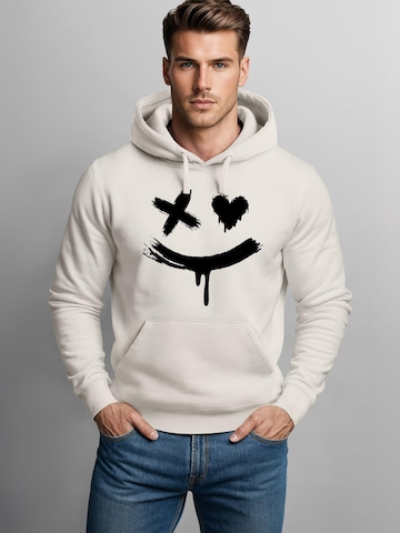 Neverless Sweatshirt 'Creepy Smile' in Beige