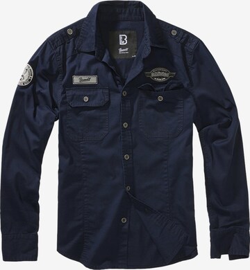 Brandit Regular fit Button Up Shirt 'Luis' in Blue: front