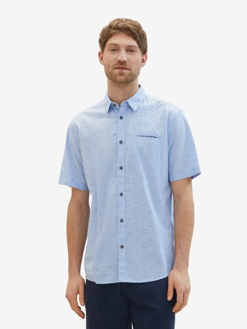 Coupe regular Chemise TOM TAILOR en bleu : devant