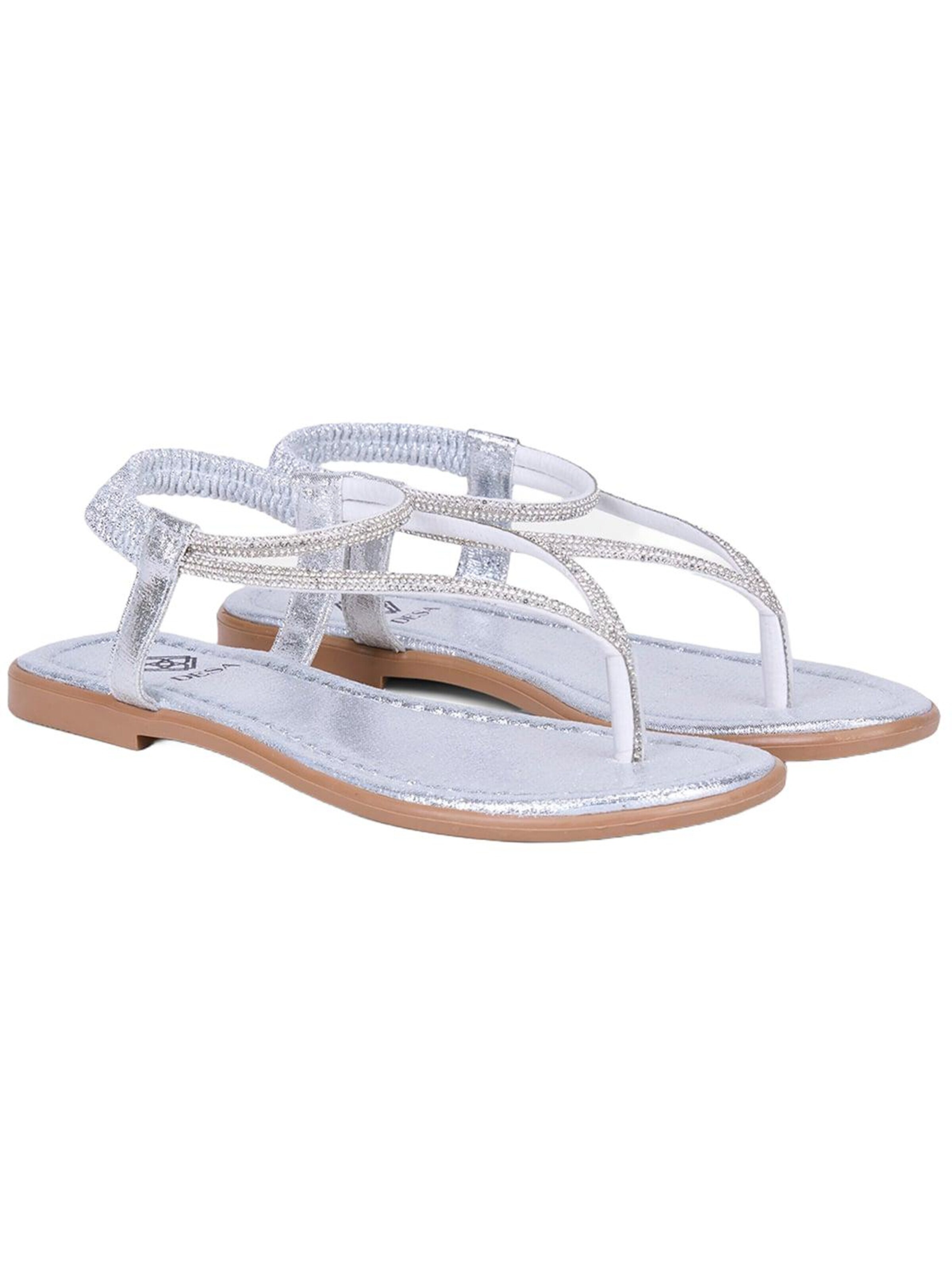 Desa - Sandalias de dedo 'Zehenstegsandalen' en plata